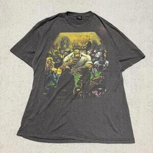 Marvel Comics Superheroes Poker Scene Graphic T-Shirt Gray Size XL Men’s